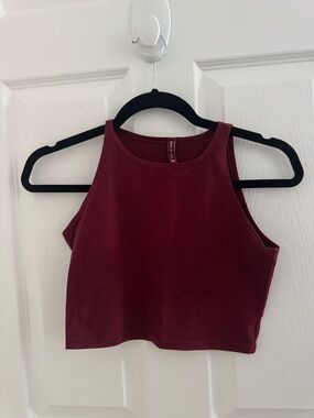 Emma & Sam Burgundy Sleeveless Crop Tank